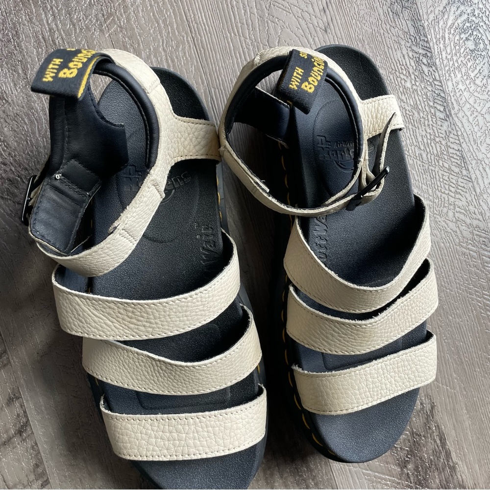 Dr. Martens Cream Leather Platform Sandals - Picture 3 of 9